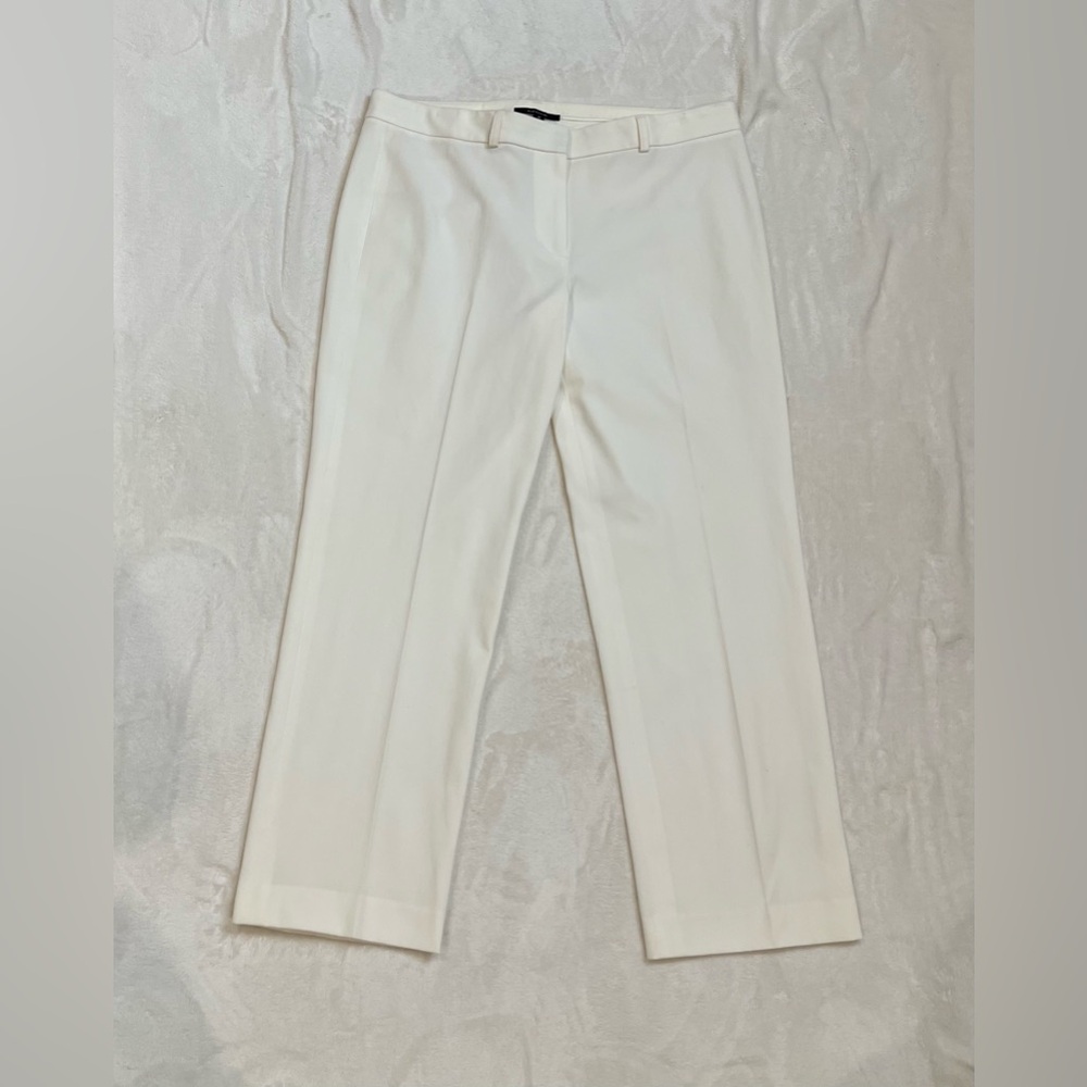 Elie Tahari ivory cropped trousers 8